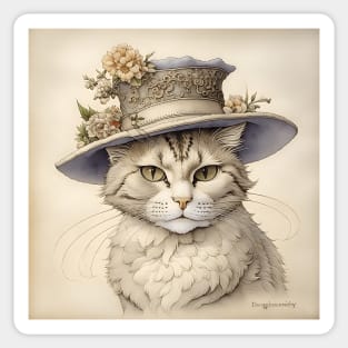 [AI Art] Cheeky cat with hat Sticker